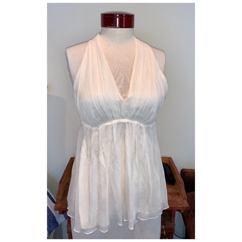 Alice + Olivia Criss Cross Halter Top